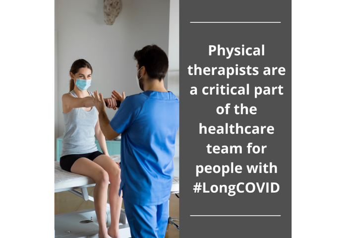 Physical therapist and patient with long covid