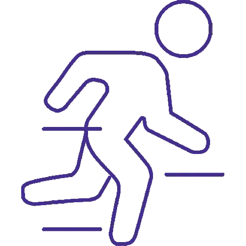 perform icon - man running