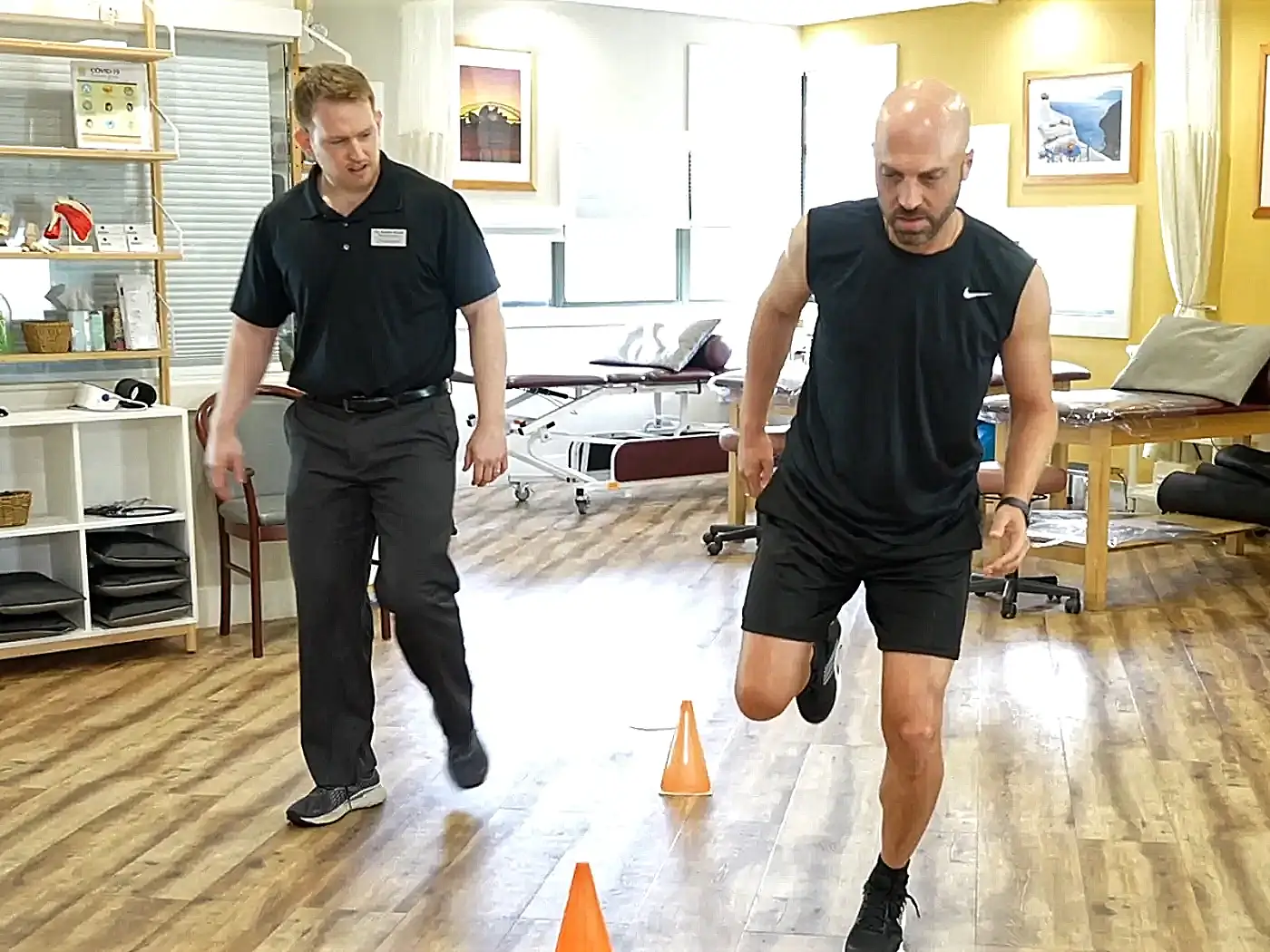 Young man exercising to recover from Sport injury